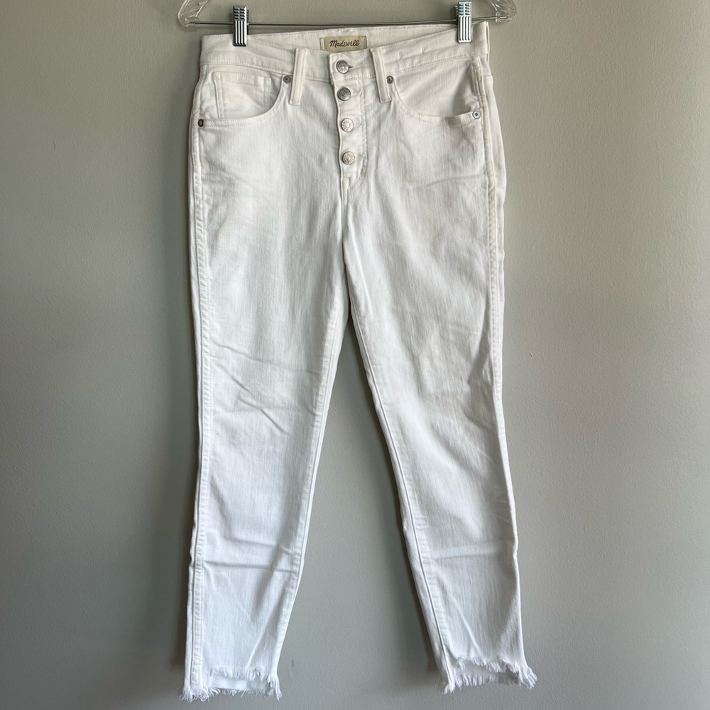 Madewell white skinny jeans with button fly size 26p